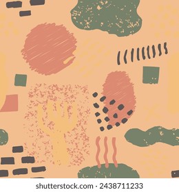 Dark Seamless Grunge Trendy Paint Wrapping. Green Endless Summer Isolated Watercolor, Seamless Swatch. Light Seamless Creative Hand Drawn Lines Pattern