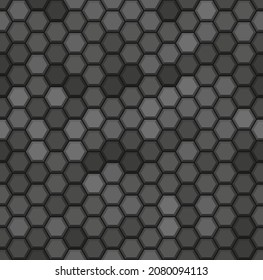 Dark Seamless Hexagons Tile Pattern. Flat Style Vector