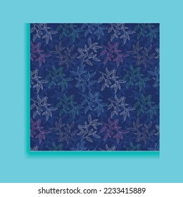 Dark seamless pattern with abstract tropical leaves