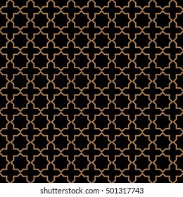  Dark Seamless Pattern in Arabian style with stars. Abstract Oriental Wallpaper. Islamic Design. Geometric vector background 