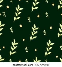 Dark seamless pattern with branches