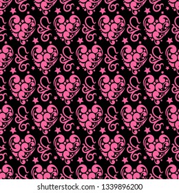 Dark seamless pattern decorative background texture, vector