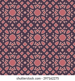 Dark seamless pattern with a light stroke on a dark pink background