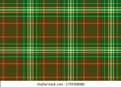 dunkles, nahtloses Muster von Tartan-Ornamenten für Textilien mit hellen Fäden aus Klee und Untergrund