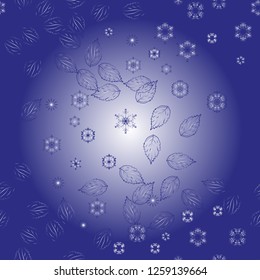 Dark seamless pattern. Transparent, as if glass, leaves and snowflakes whirl in a whirlwind. Print for textiles. Vector illustration.