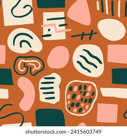 Dark Seamless Stylish Decorative Scribble Pattern. Vivid Continuous Summer Geometric Element, Seamless Sketch. White Endless Doodle Beauty Fabrics Paper