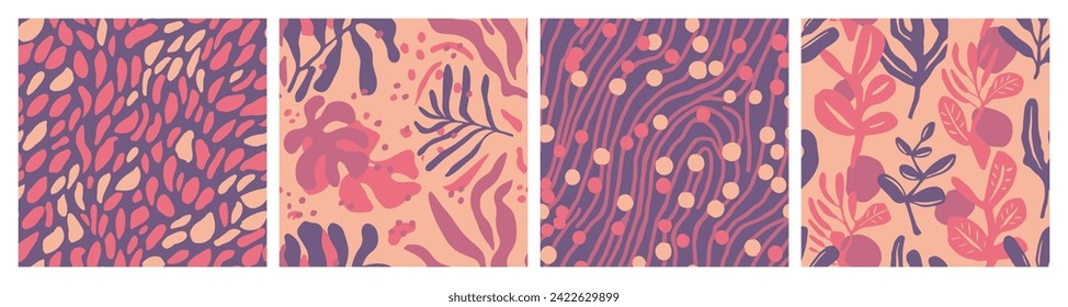 Dark Seamless Summer Palm Artwork Art. Hippie Repeated Color Fresh Paint, Seamless Background. Colorful Repetitive Nature Garden Template Print. 