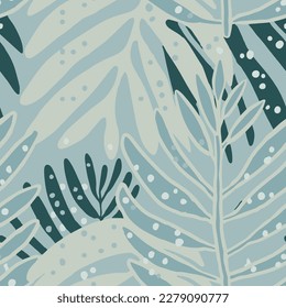 Dark Seamless Summer Retro Beach Fabrics Design. Colorful Repeated Botanical Vintage Garden Surface Vector. Vibrant Camouflage Creative Tree Style Pattern.