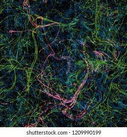 Dark seamless texture with colorful threads. Abstract vector background for web page, banners backdrop, fabric, home decor, wrapping