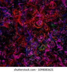 Dark seamless texture from curved stripes. Red and violet colors. Abstract vector background for web page, banners backdrop, fabric, home decor, wrapping