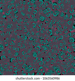 Dark seamless texture with stylized natural shapes. Can be used for wallpapers, pattern fillings, wrapping paper, surface textures, fabrics. Vector illustration.