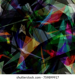Dark seamless texture from triangles. Abstract vector background for web page, banners backdrop, fabric, home decor, wrapping