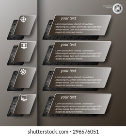 dark sepia infographics in 4 steps