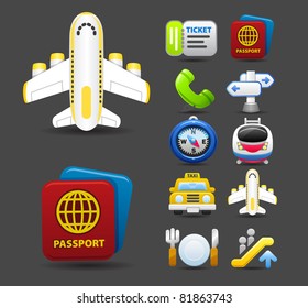 Dark series | travel icon set