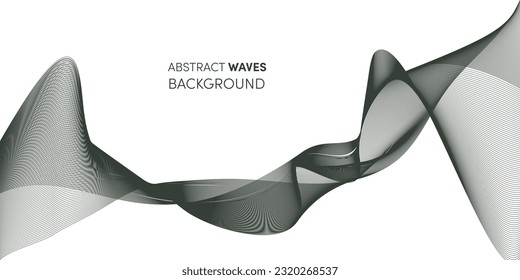 Fondo de ondas abstractas de sombra oscura, arte de línea de patrón vectorial, líneas de fondo onduladas