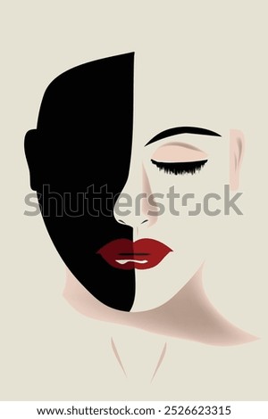Similar – Image, Stock Photo Obscured portrait Lips