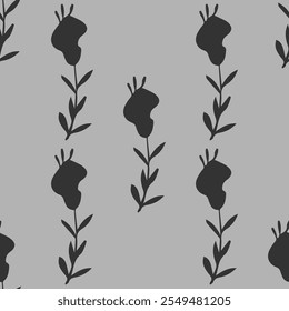 dark shadows in the form of flowers on a gray background