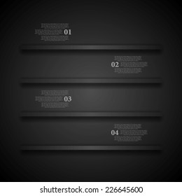 Dark shelves infographics design. Vector design
