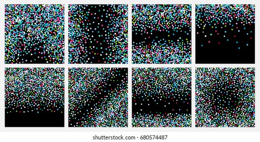 Dark shining a brilliant Golden background with scattered sequins. Bright vector background.