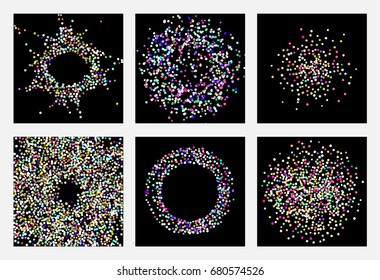 Dark shining a brilliant Golden background with scattered sequins. Bright vector background.