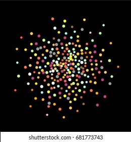 Dark shining a brilliant Silver background with scattered sequins. Bright vector background.