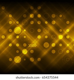 Dark shiny orange abstract tech futuristic background. Vector design