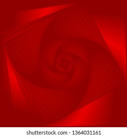 Dark and shiny red color tone, deep perspective swirl background.