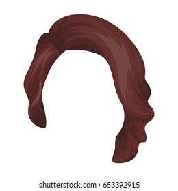 Dark short.Back hairstyle single icon in cartoon style vector symbol stock illustration web.