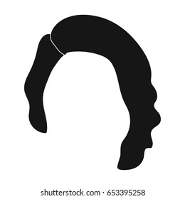 Dark short.Back hairstyle single icon in black style vector symbol stock illustration web.