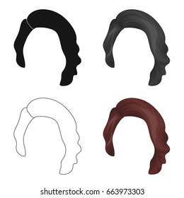 Dark short.Back hairstyle single icon in cartoon style vector symbol stock illustration web.