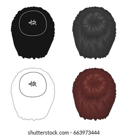 Dark short.Back hairstyle single icon in cartoon style vector symbol stock illustration web.