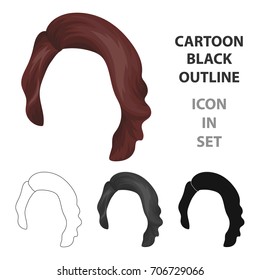 Dark short.Back hairstyle single icon in cartoon style vector symbol stock illustration web.