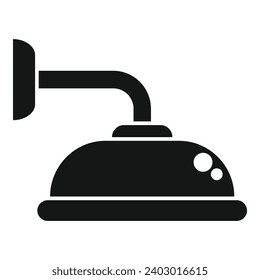 Dark shower head icon simple vector. Restroom sign tubing. Rain care flush