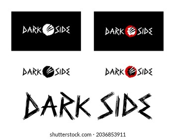 Dark Side Custom black and red wild font logo