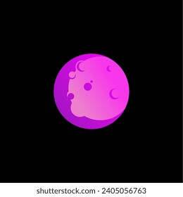 Dark side logo.  Beautiful space emblem. Planet logo.
