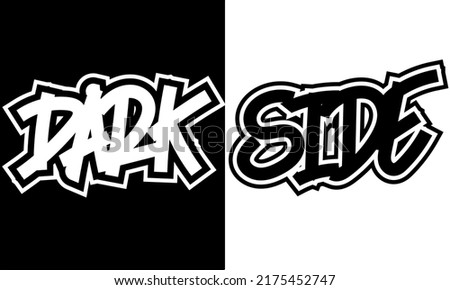 Dark Side. Trendy vector illustration for poster, banner, postcard, brochure, T Shirt, stickers.