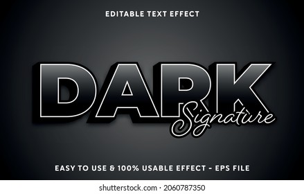 Dark Signature Editable Text Effect Template With Abstract Style Use For Business Brand And Company Logo