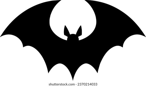 Dunkle Seide von Fledermaus mit offenen Flügeln. Eines der Feiertagssymbole auf weißem Hintergrund