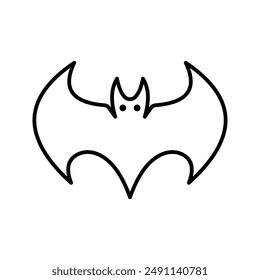 Silueta oscura del murciélago con las alas abiertas icono. Uno de los colores de vacaciones de Halloween editable