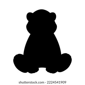 Dark silhouette of bear. Forest dweller fauna and wildlife, predator. Aesthetics and elegance, beauty. Poster or banner for website, sticker for social networks. Cartoon flat vector illustration