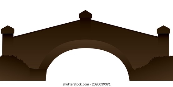 Dark silhouette of the Bridge of Boyaca, a iconic monument in the Columbian history.