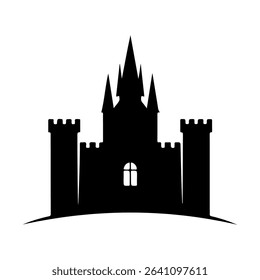 Dark Silhouette Castle with Flag	
