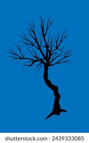 dark silhouette of a dried tree