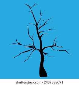 dark silhouette of a dried tree