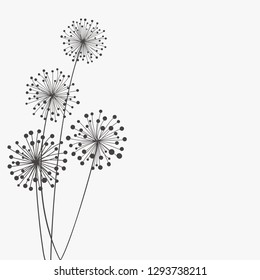 dark silhouette firework of dandelion for pattern, background, wallpaper, texture, label, banner, cover etc. vector design.