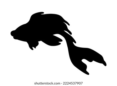 Dark silhouette of fish. Representatives of underwater world. Aesthetics, elegance and beauty. Poster or banner for website, sticker for social media and messengers. Cartoon flat vector illustration
