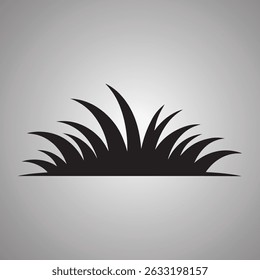 Dark silhouette grass blades, minimal black and white landscape