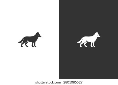 A dark silhouette of a wolf howling in a forest setting under moonlight, creating a mysterious and atmospheric scene