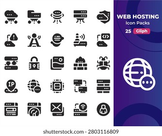 Dark silhouettes show tech and internet symbols. Icons depict servers, networks, security, and data flow. Modern digital tools suit web and cloud services. Design fits websites, apps