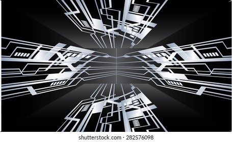 dark silver black color Light Abstract Technology background for computer graphic website internet and business. circuit. vector illustration. silver. infographics.